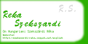 reka szekszardi business card