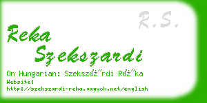 reka szekszardi business card